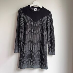 Missoni Black and Silver Long Sleeve Knit Dress